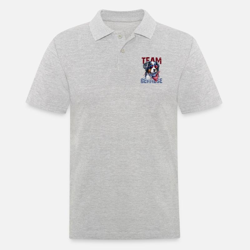Berner Sennenhund - Männer Poloshirt - Grau meliert