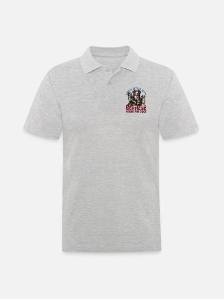 Berner Sennenhund - Männer Poloshirt - Grau meliert