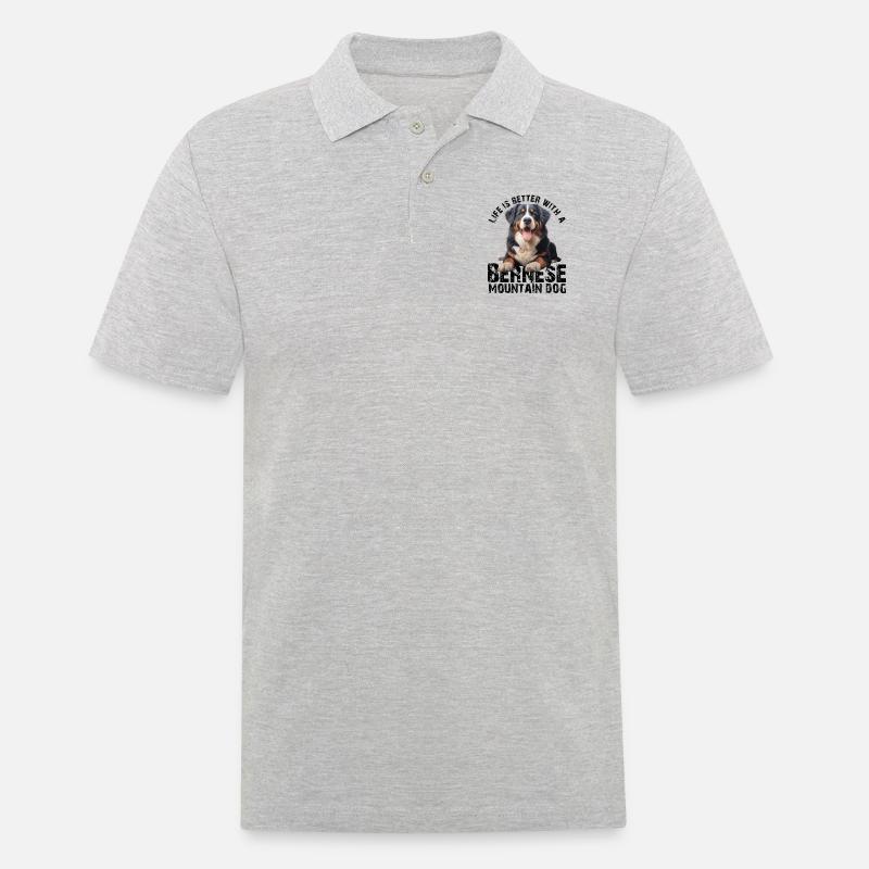 Berner Sennenhund - Männer Poloshirt - Grau meliert