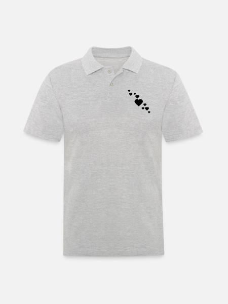 herzen - Männer Poloshirt - Grau meliert