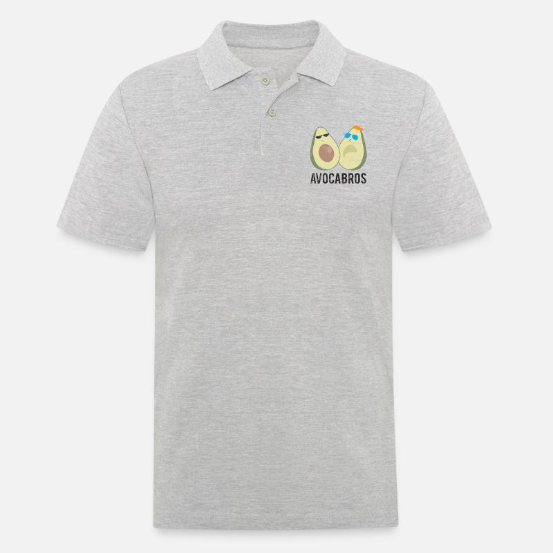 Frucht / Früchte: Avocado - Avocabros - BFF - Männer Poloshirt - Grau meliert