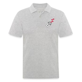 coffe love Kaffee Liebe - Männer Poloshirt - Grau meliert - Vorne - Kai (181cm)
