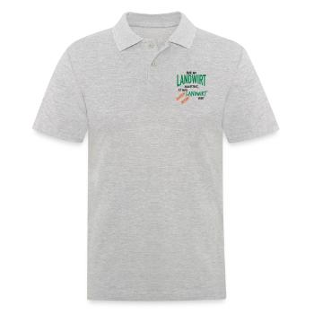 Nur wo Landwirt draufsteht ist auch Landwirt drin - Männer Poloshirt - Grau meliert - Vorne - Kai (181cm)