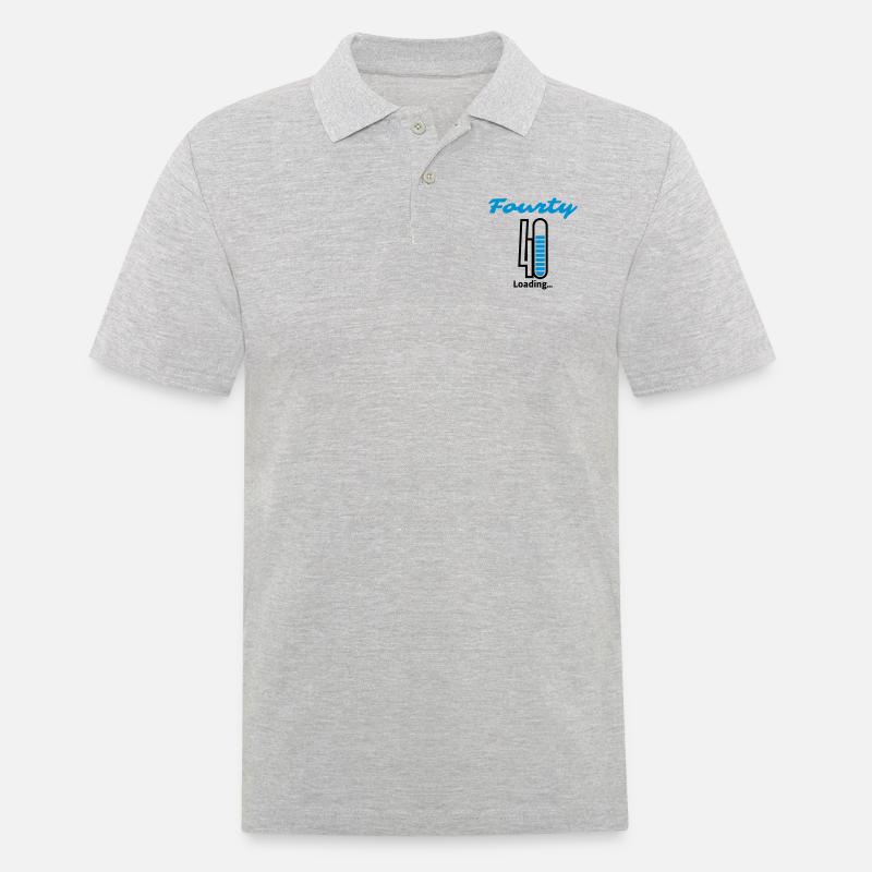 Fourty Loading... - Männer Poloshirt - Grau meliert