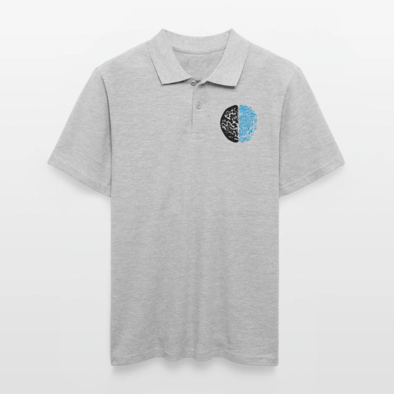 conception noir digital android synthétique robot Polo Homme