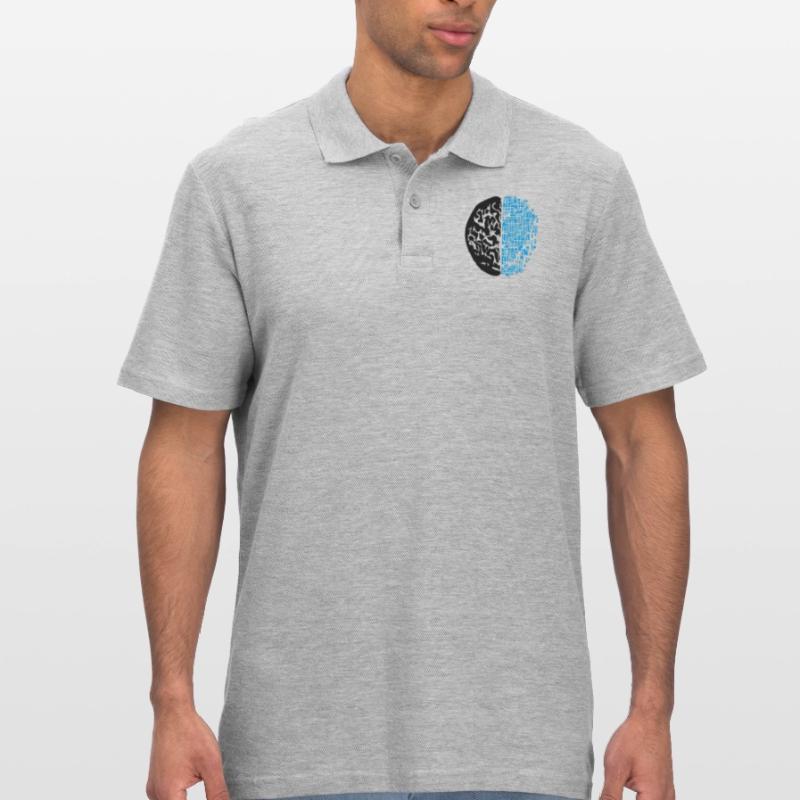 conception noir digital android synthétique robot Polo Homme