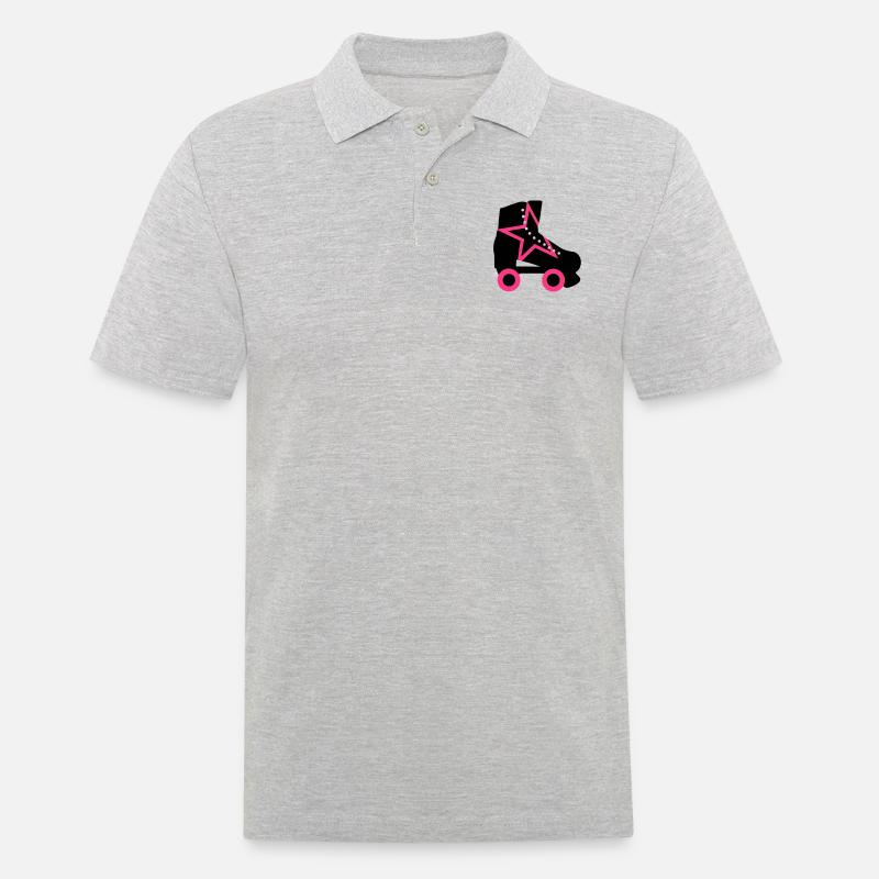 rollschuh - Männer Poloshirt - Grau meliert