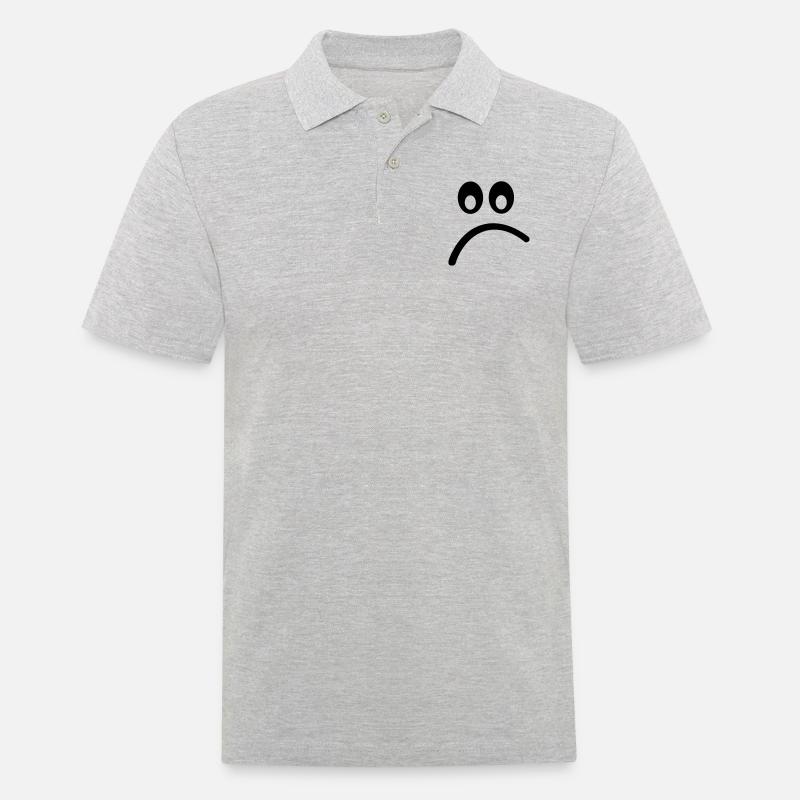 Smiley - Männer Poloshirt - Grau meliert