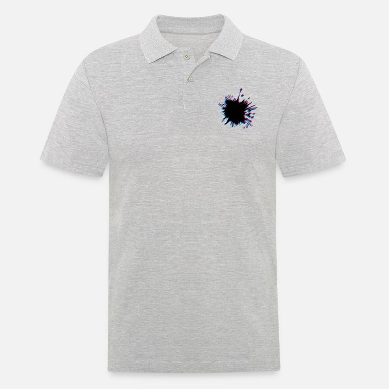 3D Klecks Spritzer - Männer Poloshirt - Grau meliert