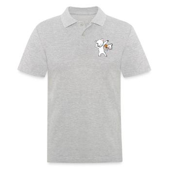 dab dabbing polar bear basketball bear sport baer of - Men's Polo Shirt - heather grey - Front - Kai (181cm)