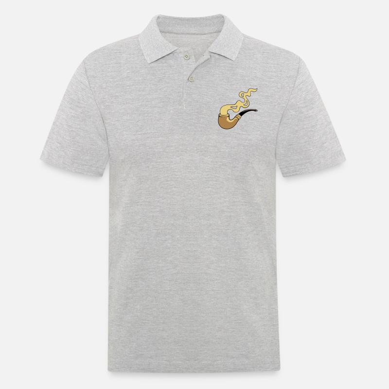 Qualmen Tabakpfeife Rauch - Männer Poloshirt - Grau meliert