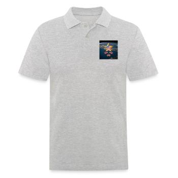 USA, étoiles et ceintures - Polo Homme - gris chiné - Devant - Kai (181cm)