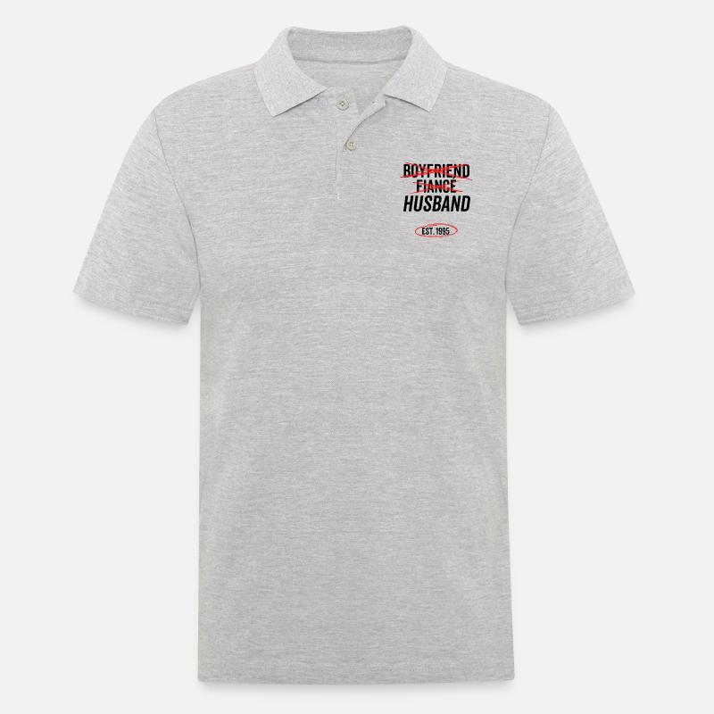 Freund Verlobter Ehemann Est 1995 - Männer Poloshirt - Grau meliert