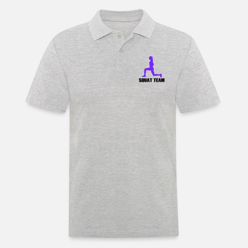woman squat team - Männer Poloshirt - Grau meliert