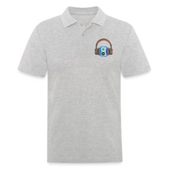 Headphones and audio cassette - Men's Polo Shirt - heather grey - Front - Kai (181cm)