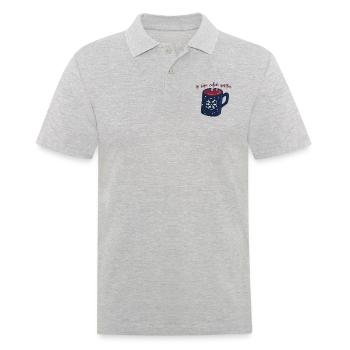 Vino calido veritas 2 - Männer Poloshirt - Grau meliert - Vorne - Kai (181cm)