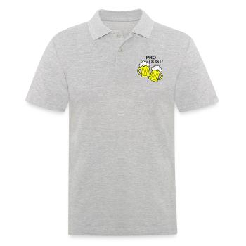 Bier Anstossen Prost - Männer Poloshirt - Grau meliert - Vorne - Kai (181cm)