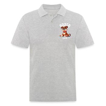 Boxer-Liebhaber - Männer Poloshirt - Grau meliert - Vorne - Kai (181cm)