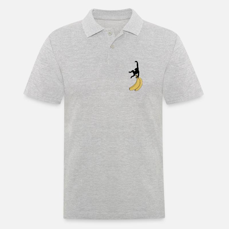 Affe will Banane - Männer Poloshirt - Grau meliert