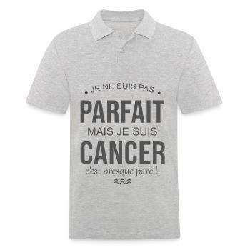 pas parfait mais cancer cadeau anniversaire humour - Polo Homme - gris chiné - Devant - Kai (181cm)