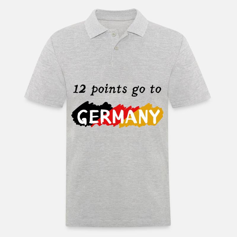 12 points go to Germany - Männer Poloshirt - Grau meliert