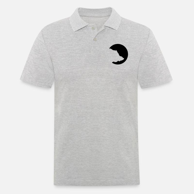 Boar Moon - Männer Poloshirt - Grau meliert