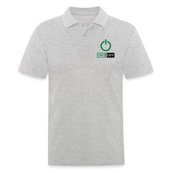 On Off Power Schalter Design - Männer Poloshirt - Grau meliert - Vorne - Kai (181cm)