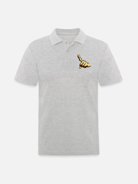 Hand index finger - Men's Polo Shirt - heather grey
