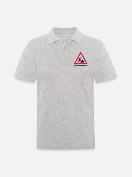 baustelle achtung - Männer Poloshirt - Grau meliert