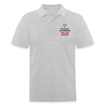 Vendeur / Vendeuse / Magasin / Métier / Job - Polo Homme - gris chiné - Devant - Kai (181cm)