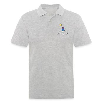 Segelboot Sonne - Männer Poloshirt - Grau meliert - Vorne - Kai (181cm)