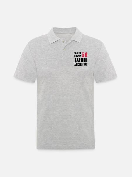50_jahre - Männer Poloshirt - Grau meliert