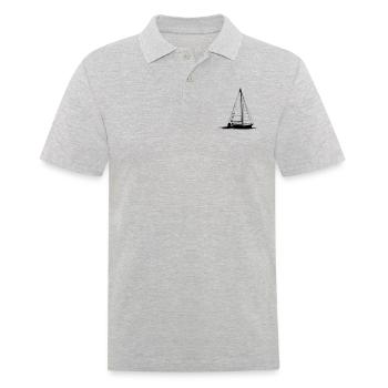 Segelboot - Maritime - Sailing- Segeln - Männer Poloshirt - Grau meliert - Vorne - Kai (181cm)