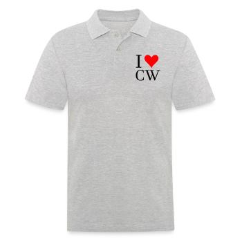 Ich liebe cw Amateurfunk - Männer Poloshirt - Grau meliert - Vorne - Kai (181cm)