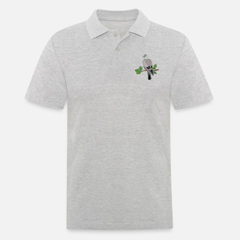 Vogel - Männer Poloshirt - Grau meliert