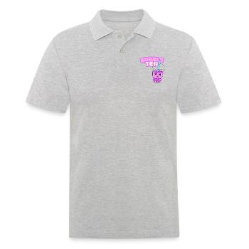 Bubble Tea Font - Men's Polo Shirt - heather grey - Front - Kai (181cm)