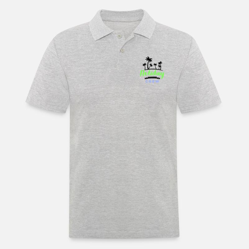 holiday crew - Männer Poloshirt - Grau meliert