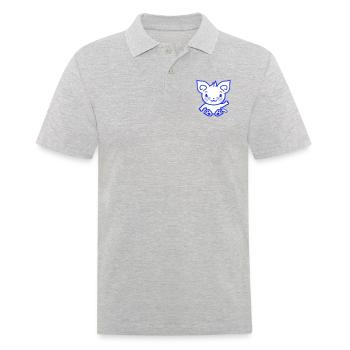 chat mignon agitant heureux souriant chaton amusant - Polo Homme - gris chiné - Devant - Kai (181cm)