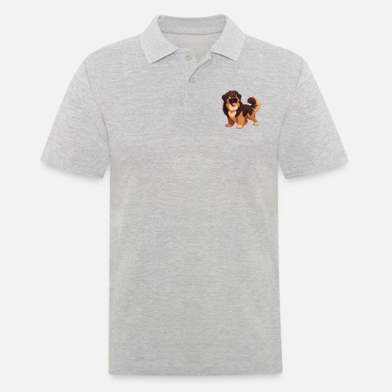 Leonberg 2 - Männer Poloshirt - Grau meliert
