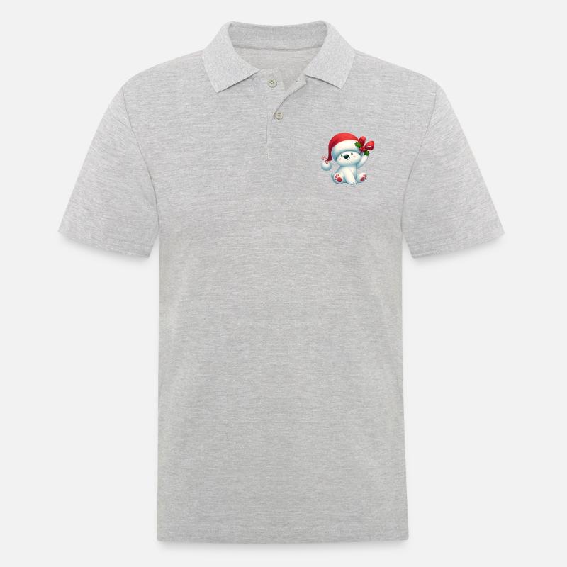 Eisbär 1 - Männer Poloshirt - Grau meliert