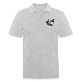 Ragdoll 12 - Männer Poloshirt - Grau meliert - Vorne - Kai (181cm)