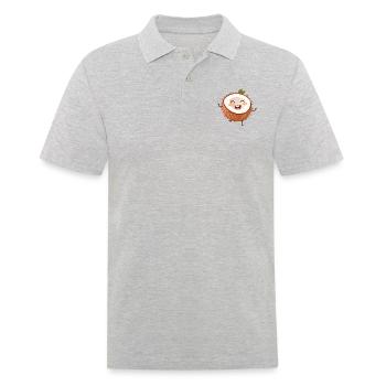 noix de co co, noix mignonne, coconut - Polo Homme - gris chiné - Devant - Kai (181cm)
