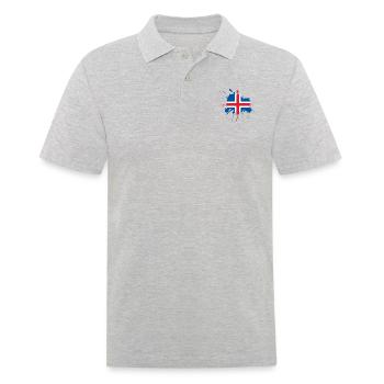 Conception du drapeau de l’Islande - Polo Homme - gris chiné - Devant - Kai (181cm)