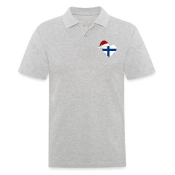 Coeur de Noël drapeau Finlande - Polo Homme - gris chiné - Devant - Kai (181cm)
