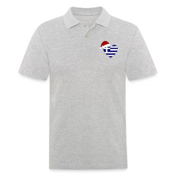Coeur de Noël drapeau Grèce - Polo Homme - gris chiné - Devant - Kai (181cm)