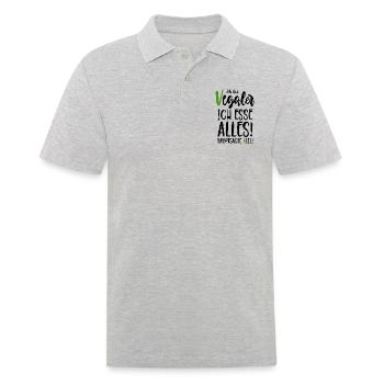Ich bin Vegaler - Ich esse alles - Hauptsache viel - Männer Poloshirt - Grau meliert - Vorne - Kai (181cm)