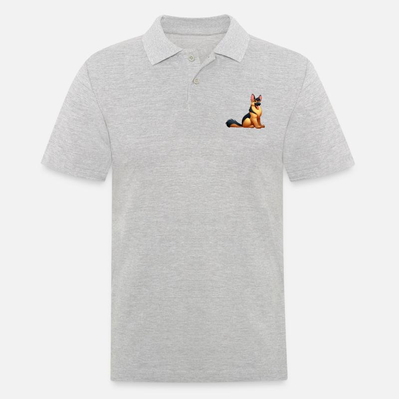Deutscher Schäferhund 11 - Männer Poloshirt - Grau meliert