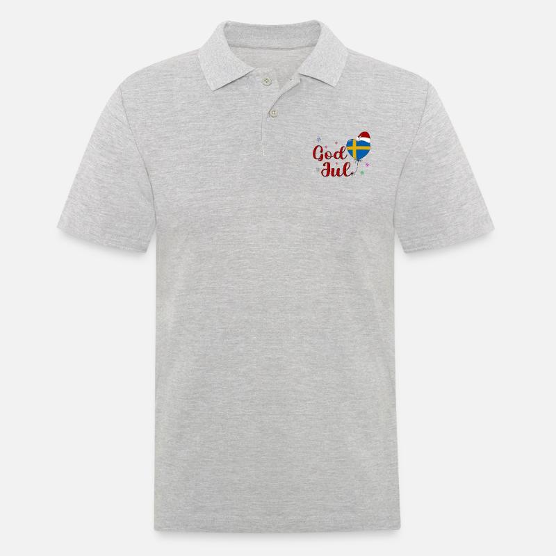 God Jul Sverige - Männer Poloshirt - Grau meliert