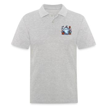 Herr Buh Halloween - Männer Poloshirt - Grau meliert - Vorne - Kai (181cm)