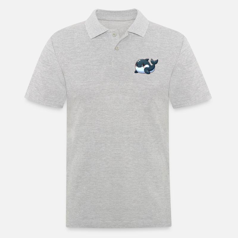 Schwertwal - Männer Poloshirt - Grau meliert